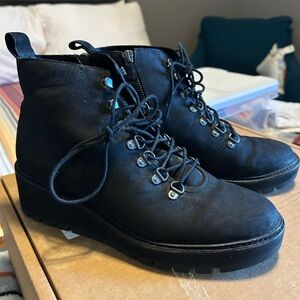 Eileen Fisher leather lace up boots.